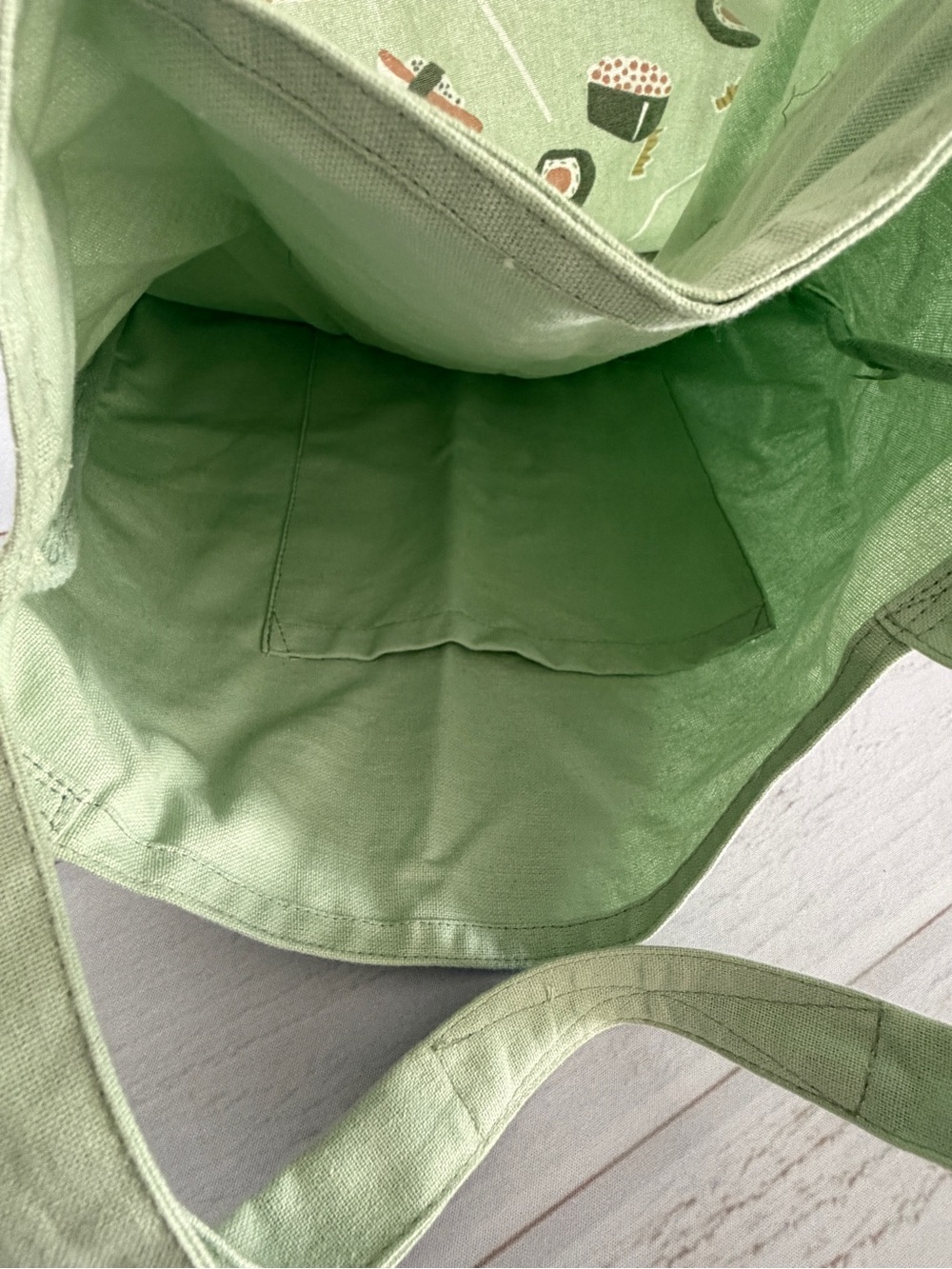 World Market Sushi Print Reusable Tote Bag Green Grocery Shopping Market Bag NWT - Picture 8 of 10